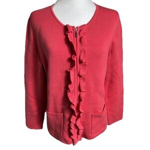 Talbots Size Medium 60% Cotton 40%  Rayon Cardigan Sweater Pink